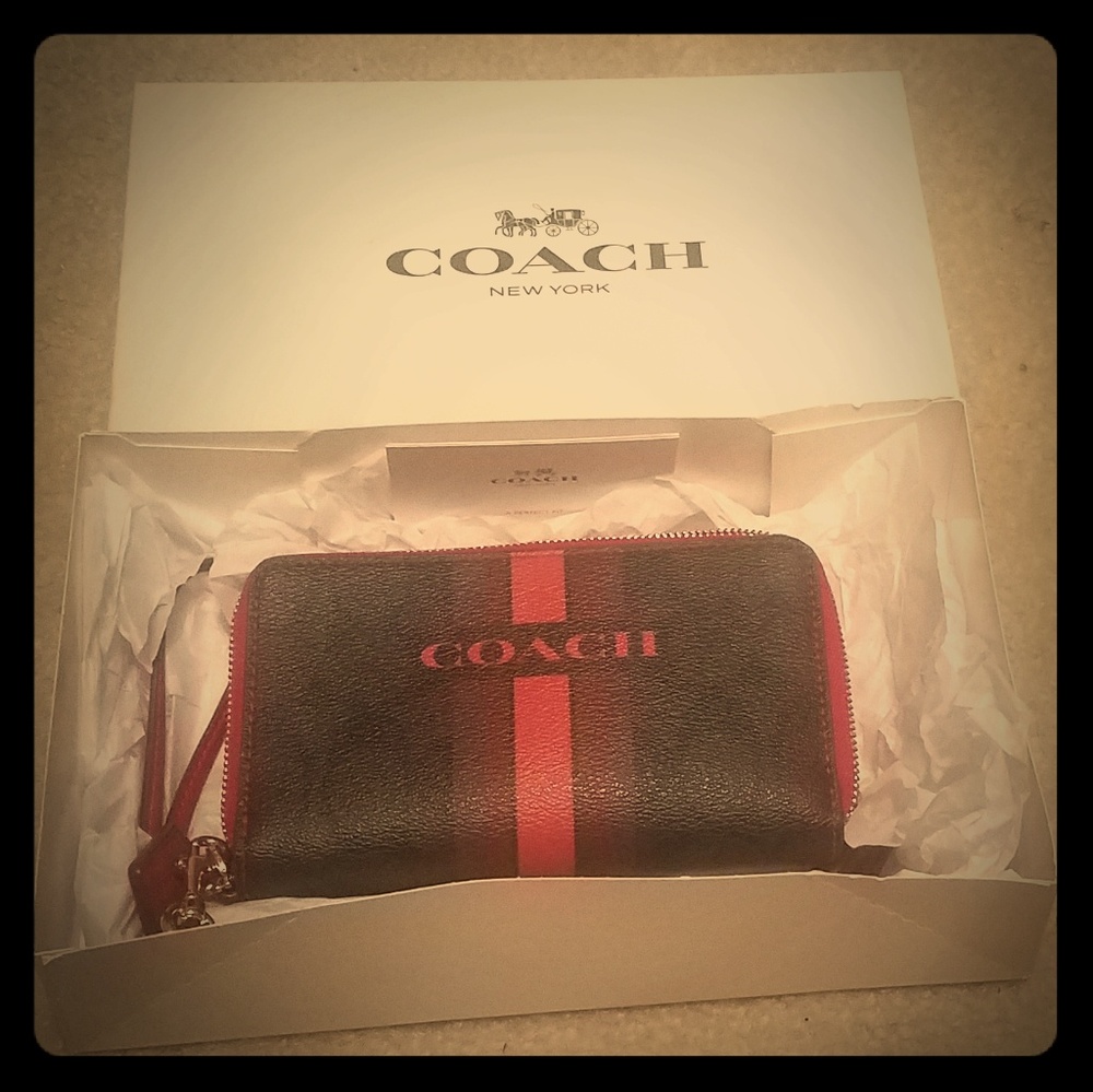 Coach Varsity Double Zip Wallet